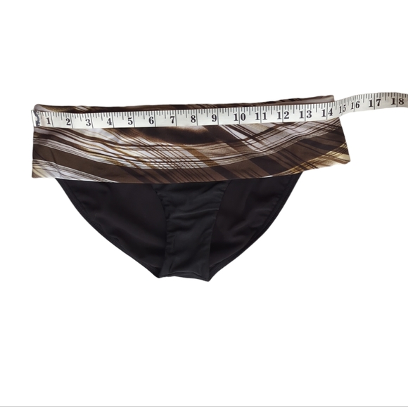 Gossip Collection Stretch Bikini Fold Over Swim Bottom MEDIUM Black Multicolor - Picture 10 of 11